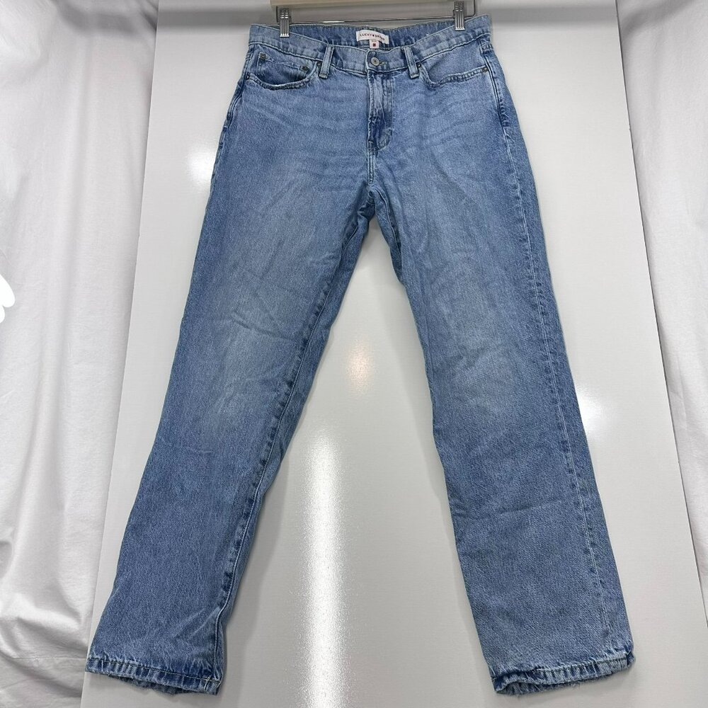 Lucky Brand Jeans Mens 31x32 Blue Denim 223 Straight Stretch Faded Wash Mid Rise